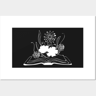 Flower Book, I love reading, Reading, Library, Book worm, Read books, Fantasy reading Posters and Art